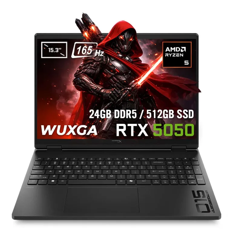 HP HyperX OMEN 15-gb0011nt AMD Ryzen 5-240 GeForce RTX 5050 8GB 24GB DDR5 512GB SSD 15.3 inç WUXGA 165Hz 6.5ms IPS FreeDos Gaming Laptop (D2QW7EA)