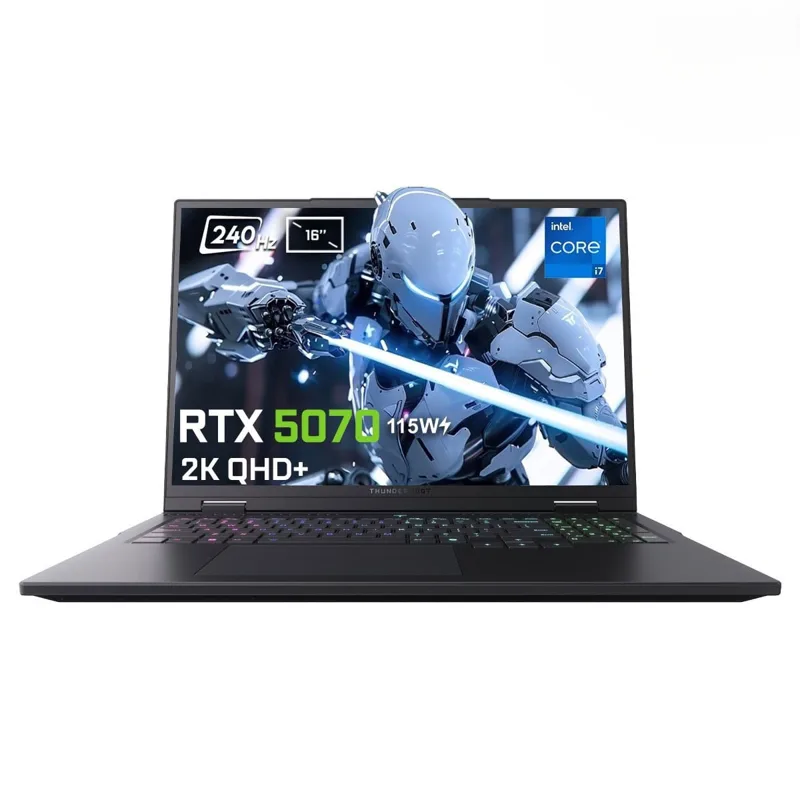 Thunderobot RZ16 Intel Core i7-14700HX GeForce RTX 5070 8GB 115W 64GB DDR5 4TB SSD 16 inç 2K QHD+ 240Hz FreeDos Gaming Laptop (RZ16-i7147HX57E1Q240RBv3)