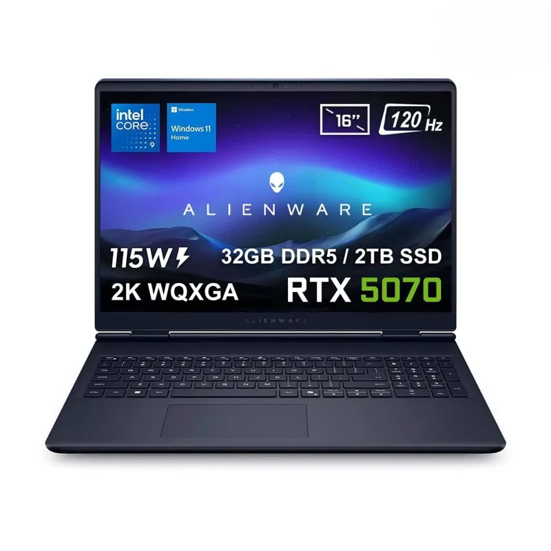Dell Alienware 16 Aurora Intel Core 9-270H GeForce RTX 5070 8GB 115W 32GB DDR5 2TB SSD 16 inç 2K WQXGA 120Hz WVA W11 Home Gaming Laptop (AC16250-C932157Wv1) – 2 Yıl Yerinde Servis Garantisi