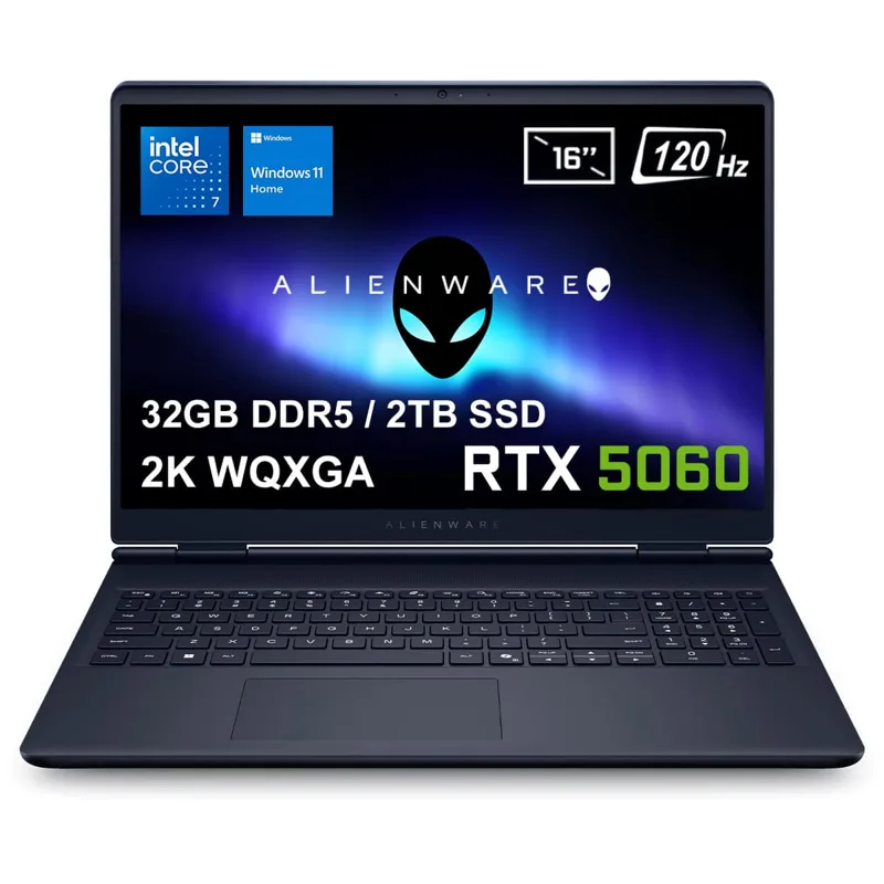 Dell Alienware 16 Aurora Intel Core 7-240H GeForce RTX 5060 8GB 32GB DDR5 2TB SSD 16 inç 2K WQXGA 120Hz WVA W11 Home Gaming Laptop (AC16250-C716156Wv2) – 2 Yıl Yerinde Servis Garantisi