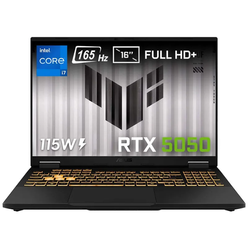 ASUS TUF Gaming F16 FX608JHR-RV048-Gaming Intel Core i7-14650HX GeForce RTX 5050 8GB 115W 16GB DDR5 512GB SSD 16 inç Full HD+ 165Hz IPS-Level FreeDos Gaming Laptop