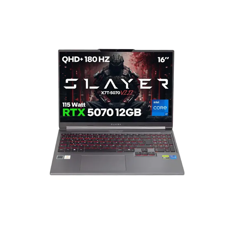 Game Garaj Slayer X7T-5070 v2.12 C6 Intel Core i7 14650HX RTX5070 12GB 32GB RAM 1TB SSD 16'' QHD+ 180Hz FreeDos Oyuncu Laptop